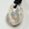 8.50 Cts Australian Opal Drilled Greek Leather Mounted Pendant Necklace Jewellery