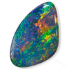 Side view of polished Boulder Opal – showing thickness, natural matrix, and unique opal layers