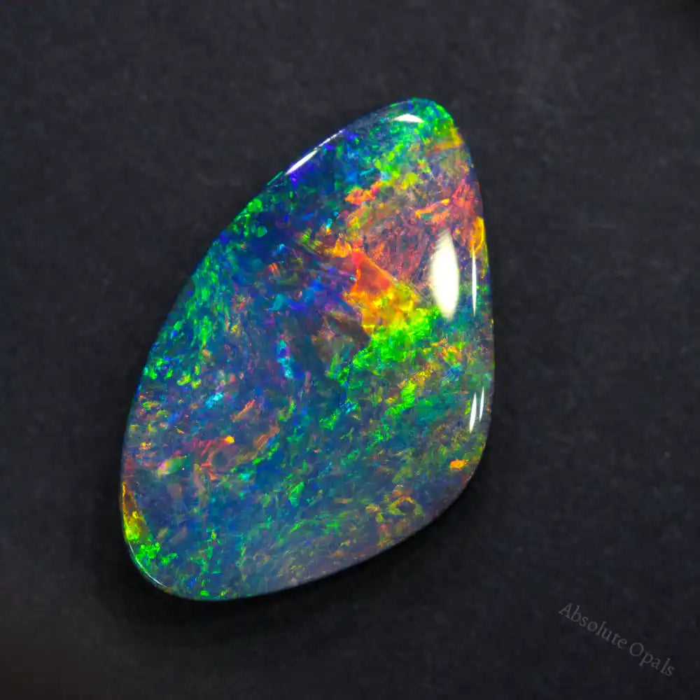 Boulder Opal Cut Stone – natural Australian opal with earthy ironstone backing and vibrant color flashes