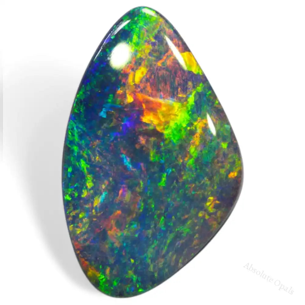 Boulder Opal Cut Stone – intricate play of color and natural patterns in ironstone