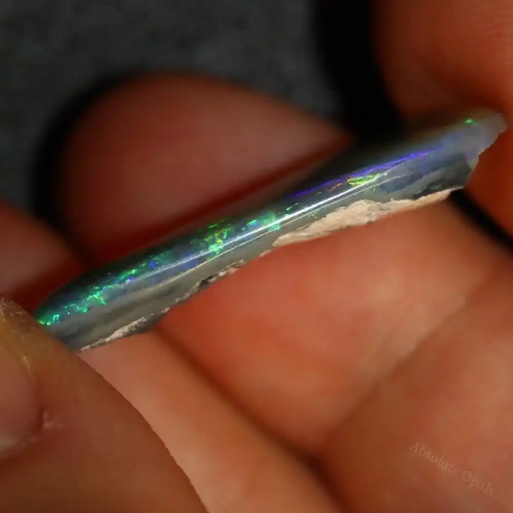 8.8 cts Australian Black Opal Rough Lightning Ridge Polished Specimen Opal Specimen