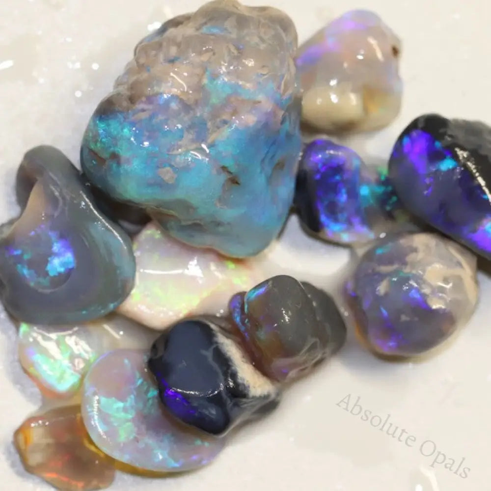 81.85 Cts Australian Solid Black Opal Rough Nobby Lightning Ridge Parcel