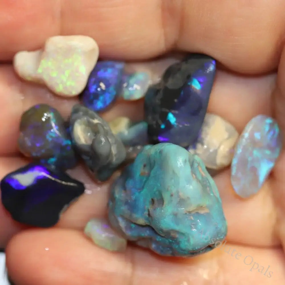 81.85 Cts Australian Solid Black Opal Rough Nobby Lightning Ridge Parcel