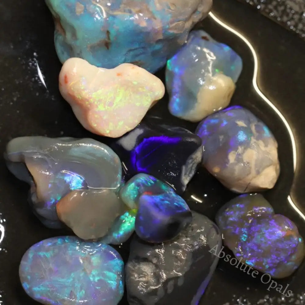 81.85 Cts Australian Solid Black Opal Rough Nobby Lightning Ridge Parcel