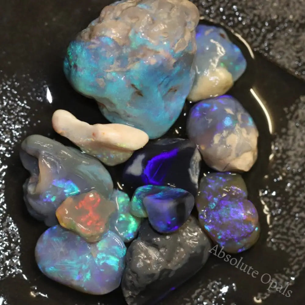 81.85 Cts Australian Solid Black Opal Rough Nobby Lightning Ridge Parcel