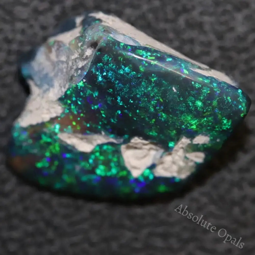 9.05 cts Australian Black Opal Rough Lightning Ridge Polished Specime Absolute Opals Gems
