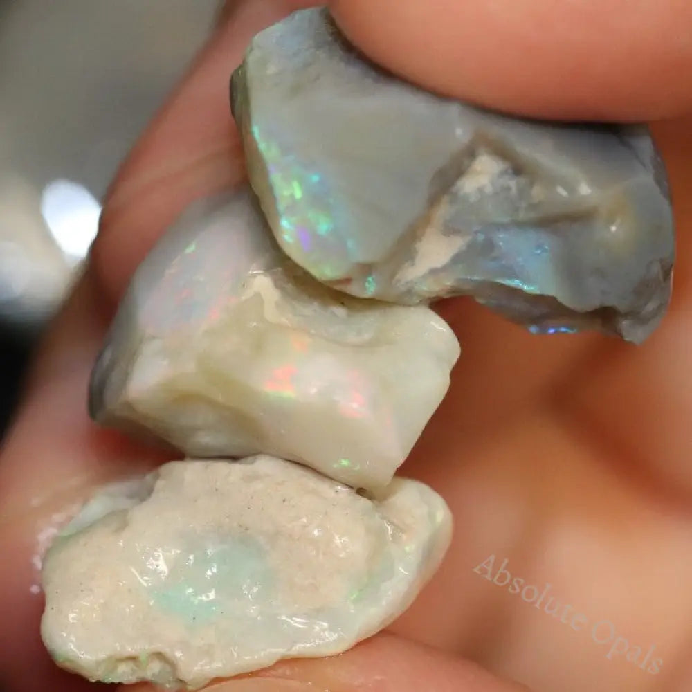Australian Solid Semi Black Opal Rough, Lightning Ridge Parcel, Red Green Blue Stones