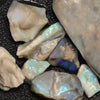 90.15 Cts Australian Solid Semi Black Opal Rough Lightning Ridge Parcel Red Green Blue Stones