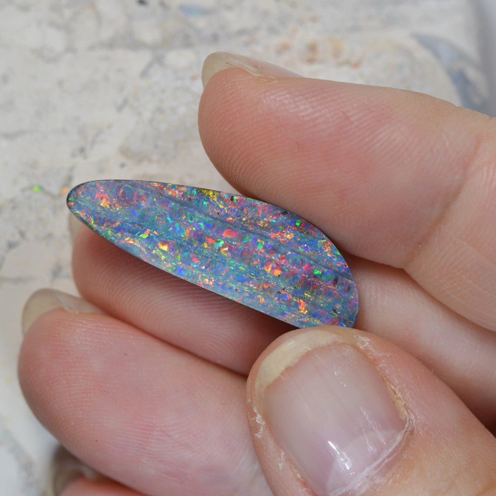 9.09 cts Red Boulder Opal Cut Stone