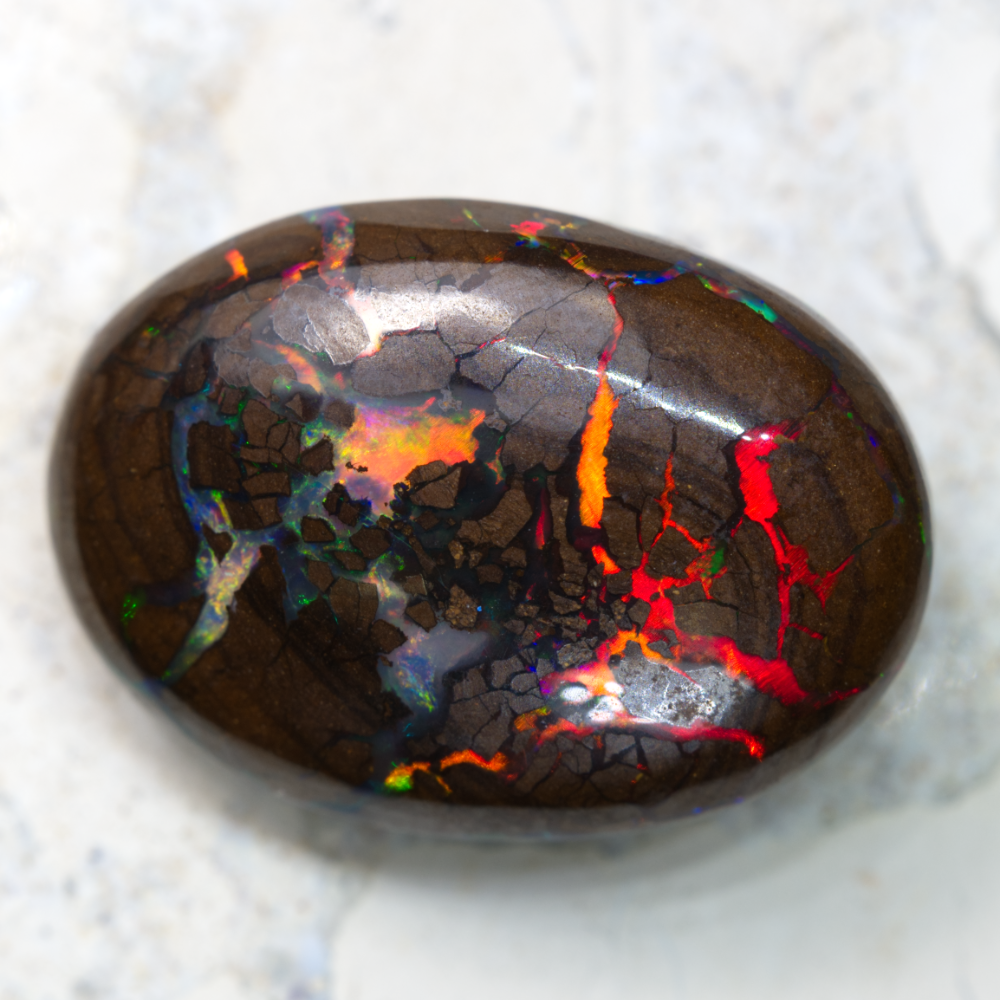 Red Boulder Opal Cut Stone 