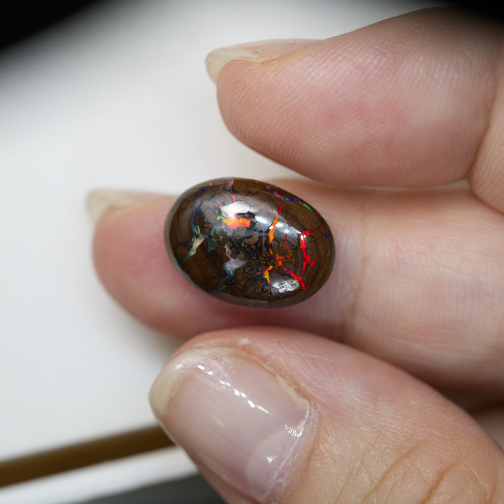 7.74 cts Red Boulder Opal Cut Stone -Double side