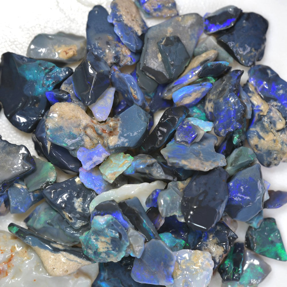 Rough Black Opal Parcel Lightning Ridge - Potch and Colour