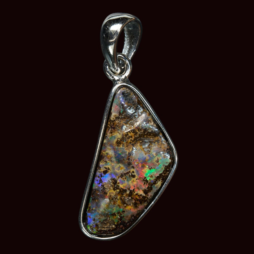 2.48 g  Boulder Opal with Silver Pendant : L 28.1 mm