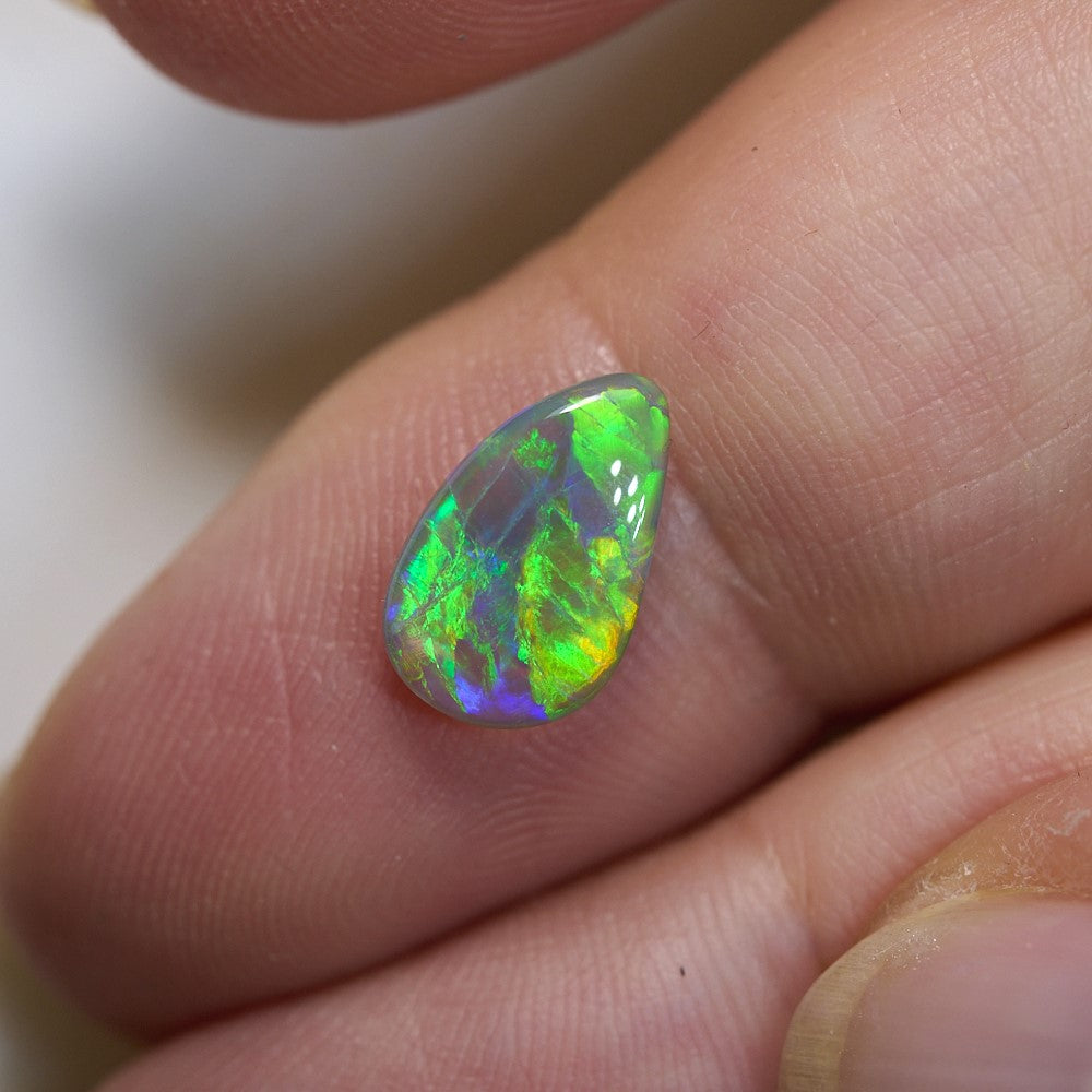 1.24 cts Semi Black Opal Lightning Ridge Solid Cut Stone