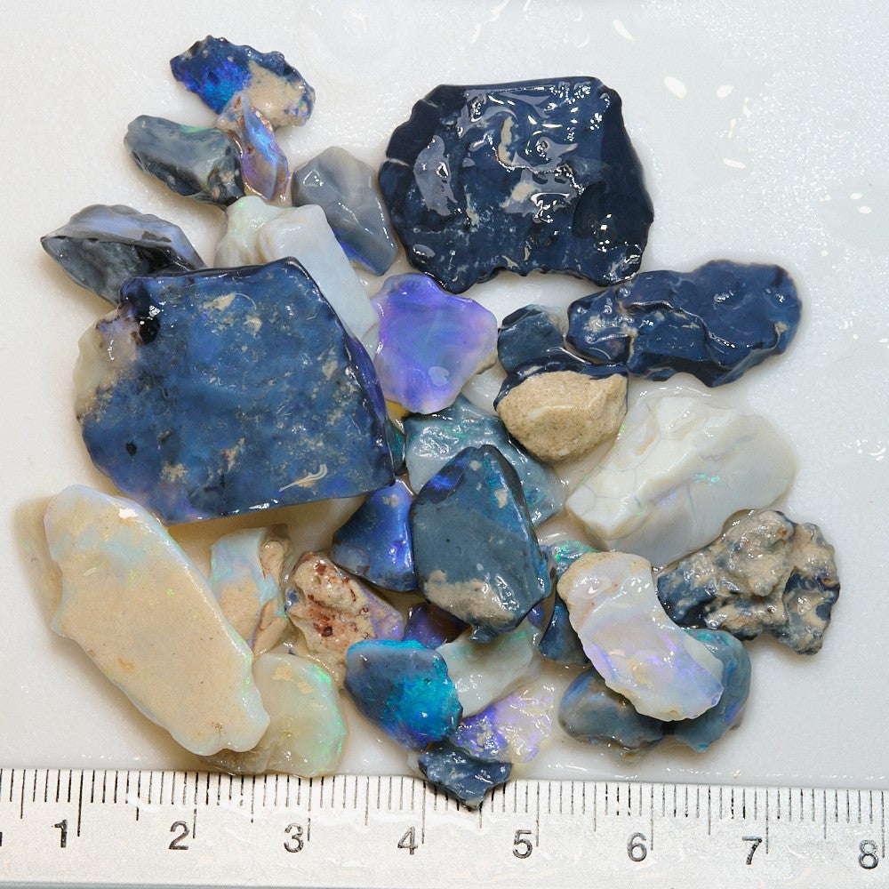 Rough Black Opal Parcel Lightning Ridge - Potch and Colour 