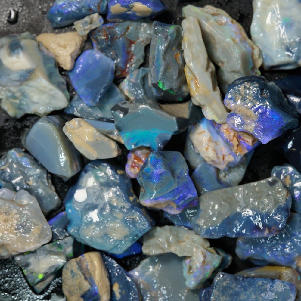 Rough Black Opal Parcel Lightning Ridge - Potch and Colour