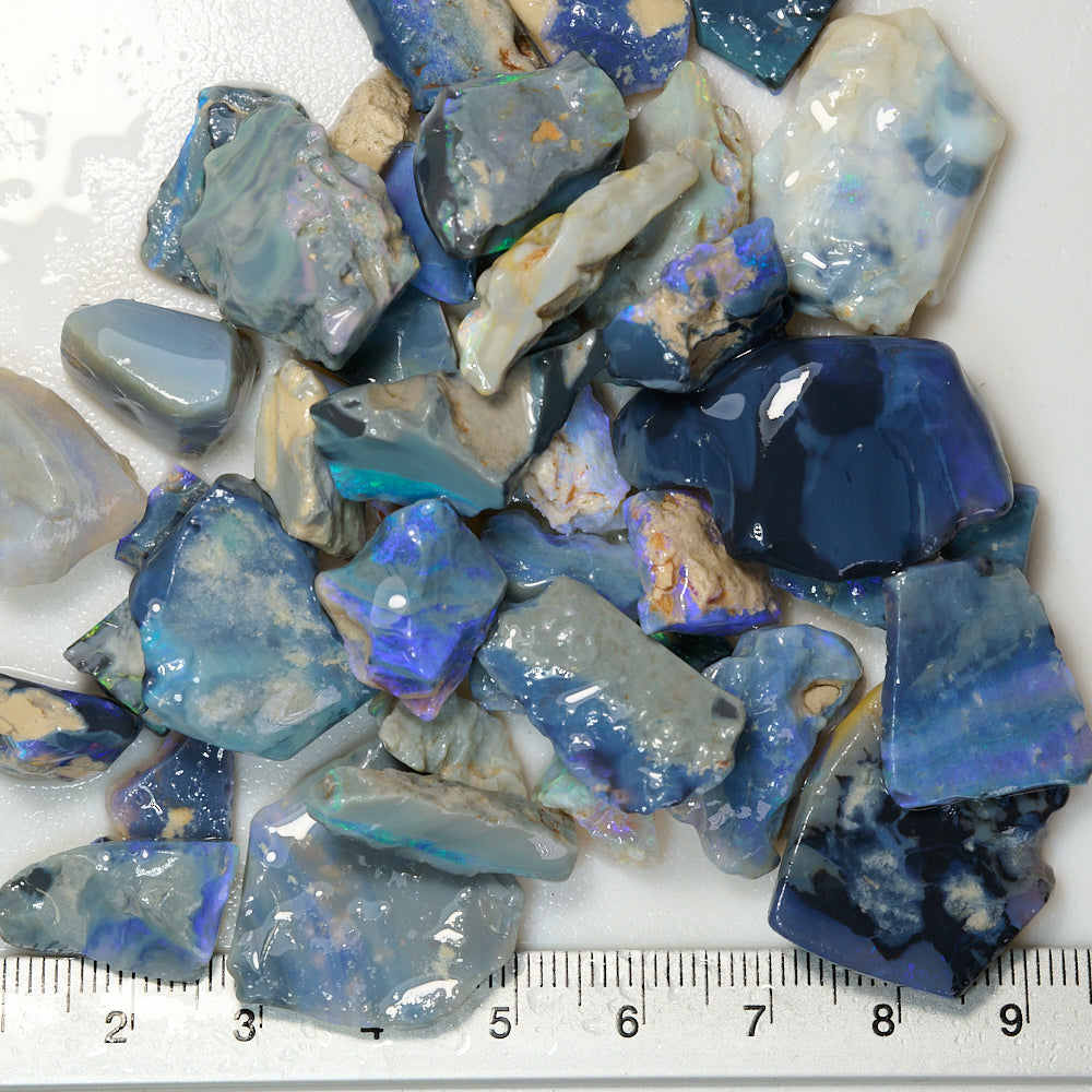 324 cts Rough Black Opal Parcel Lightning Ridge - Potch and Colour
