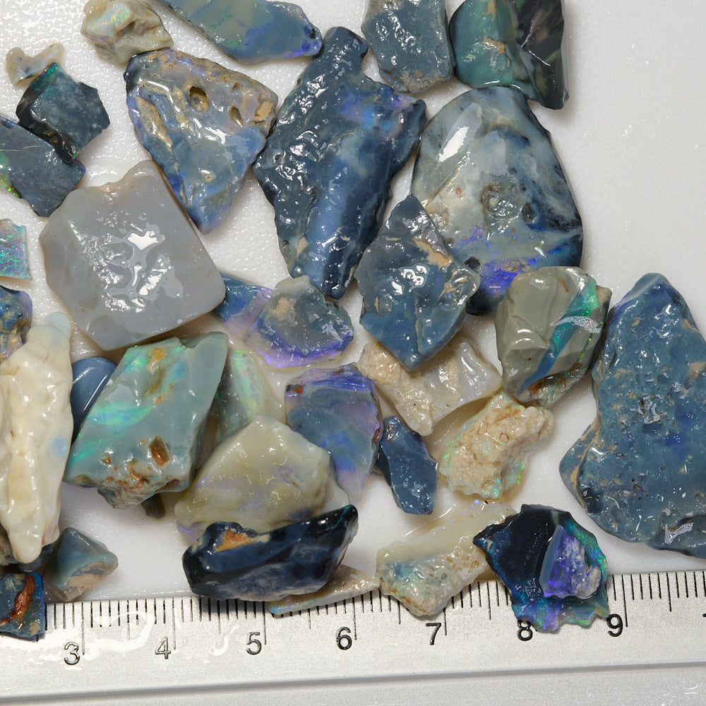 198 cts Rough Black Opal Parcel Lightning Ridge - Potch and Colour