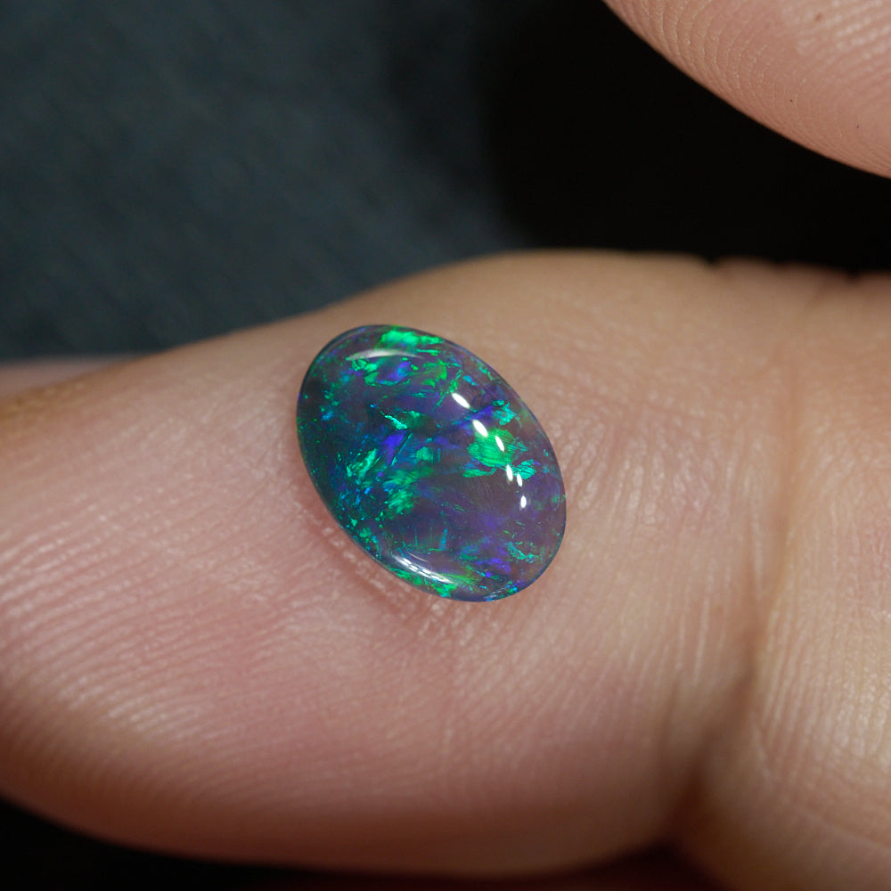 0.59 cts Black Opal Lightning Ridge Solid Cut Stone