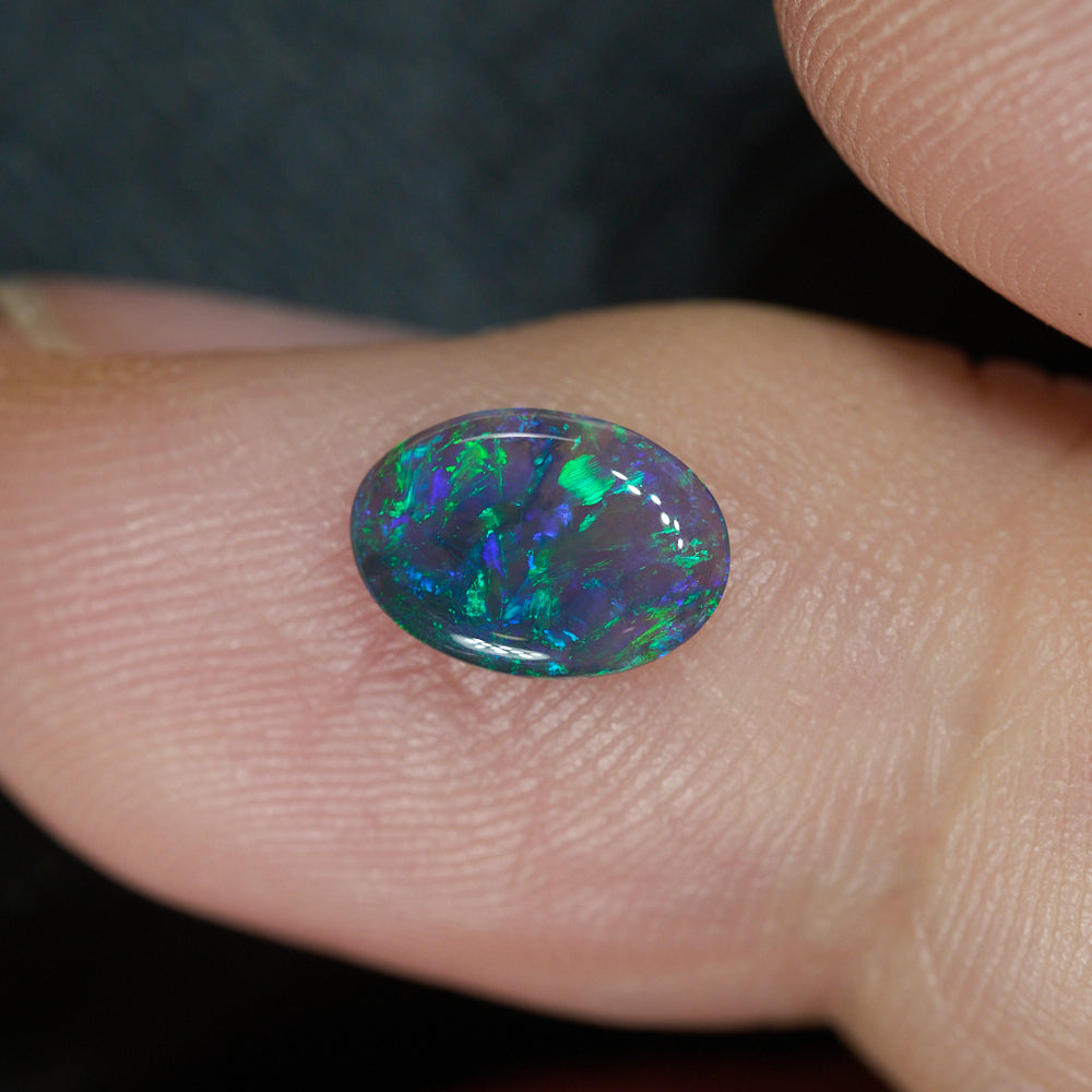 0.59 cts Black Opal Lightning Ridge Solid Cut Stone