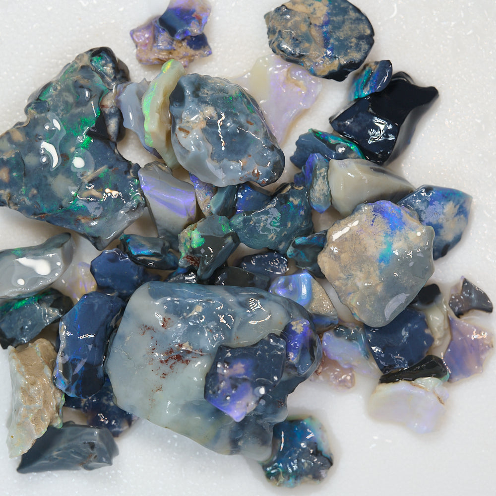 149 cts Rough Black Opal Parcel Lightning Ridge - Potch and Colour CMR