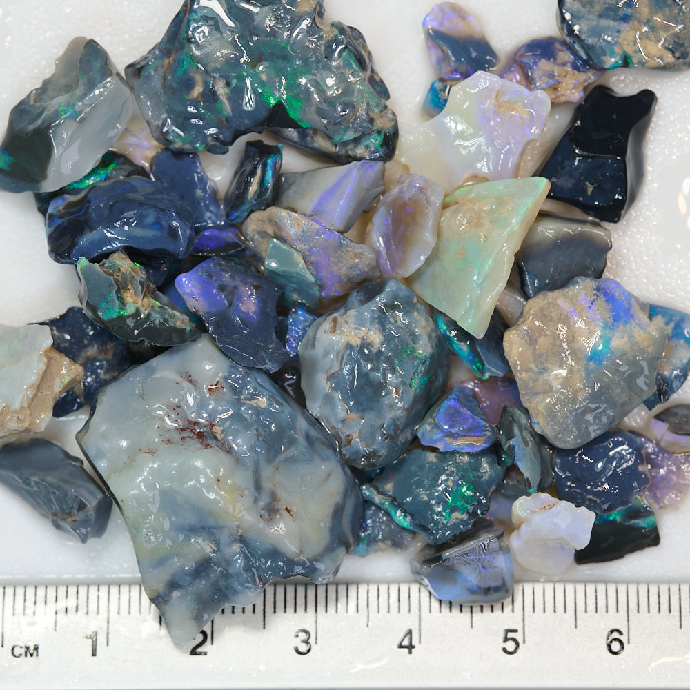 149 cts Rough Black Opal Parcel Lightning Ridge - Potch and Colour CMR