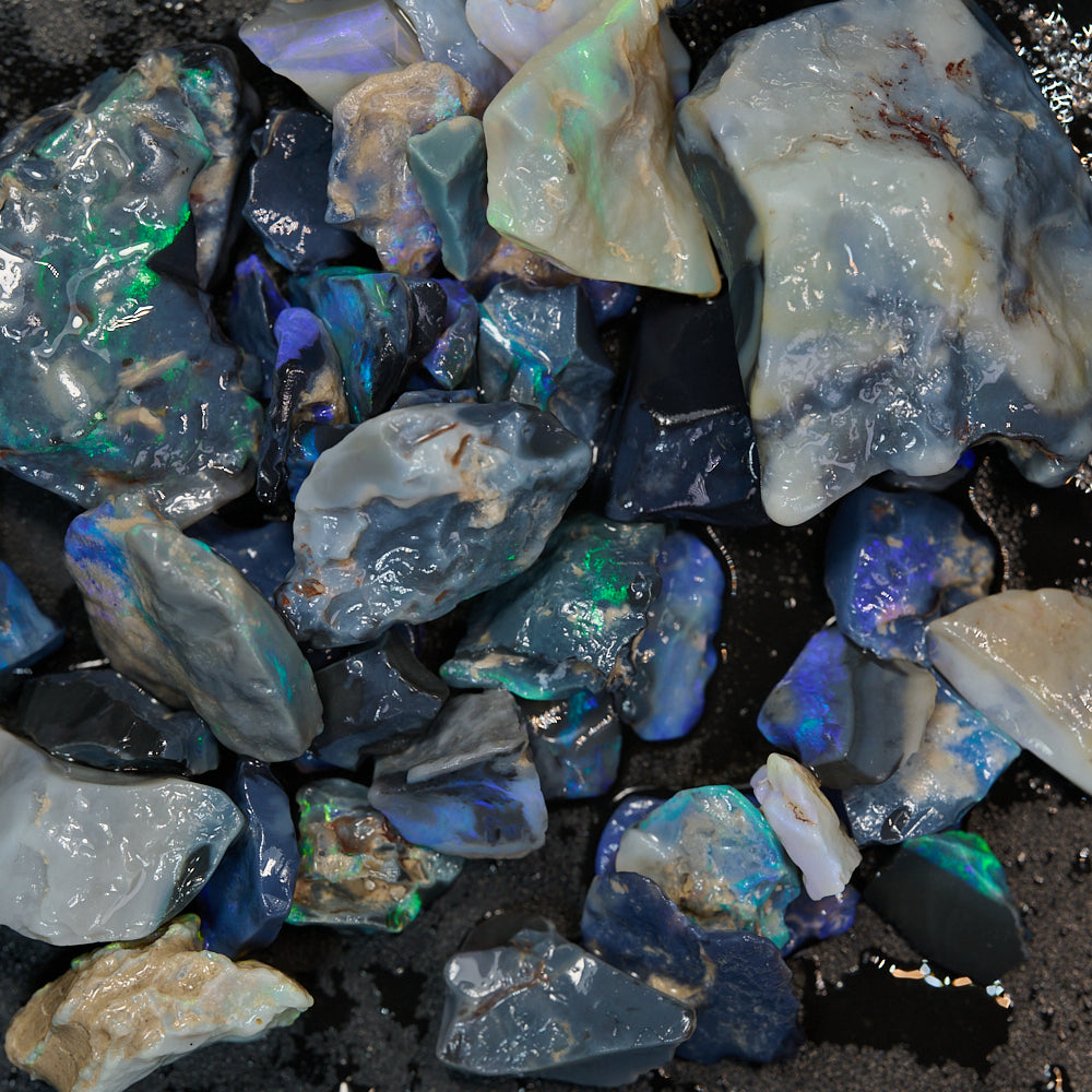 149 cts Rough Black Opal Parcel Lightning Ridge - Potch and Colour CMR