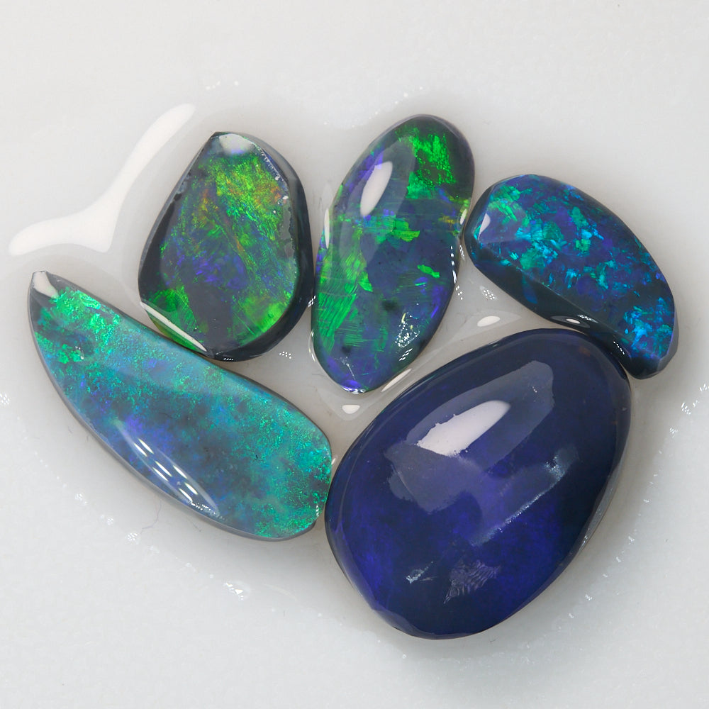 Rough uncut black opal