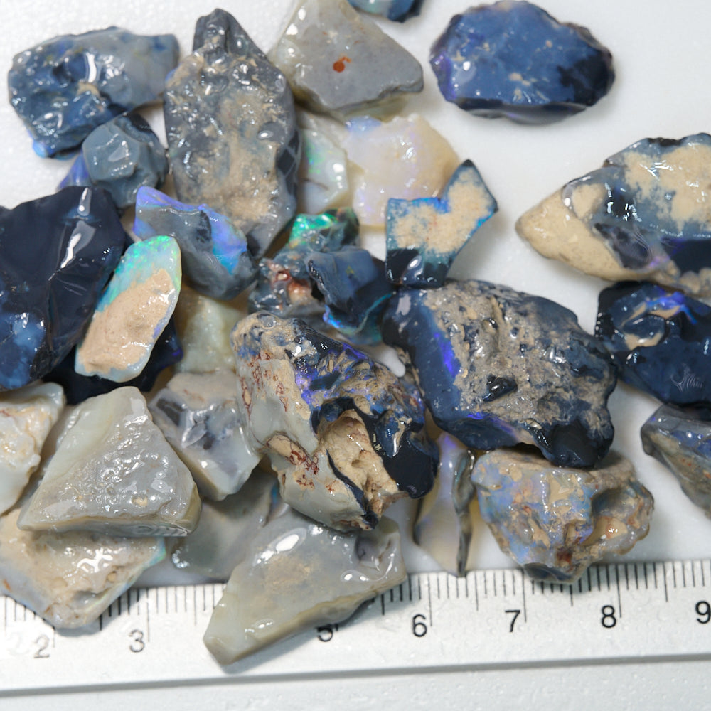 248 cts Rough Black Opal Parcel Lightning Ridge - Potch and Colour CMR