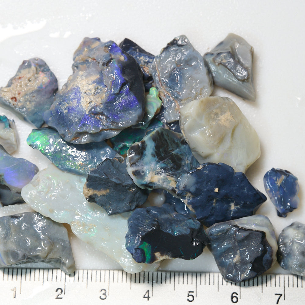 168 cts Rough Black Opal Parcel Lightning Ridge - Potch and Colour CMR