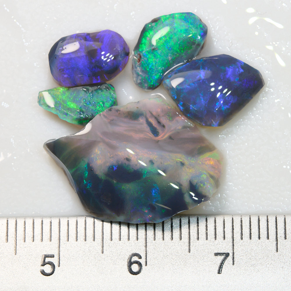 11.5 cts Rough Black Opal Rubs Parcel Lightning Ridge CMR