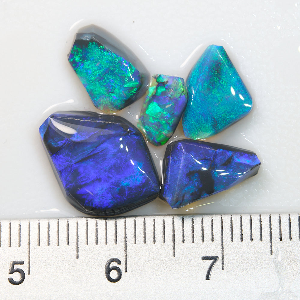 7.75 cts Rough Black Opal Parcel Lightning Ridge Rubs CMR