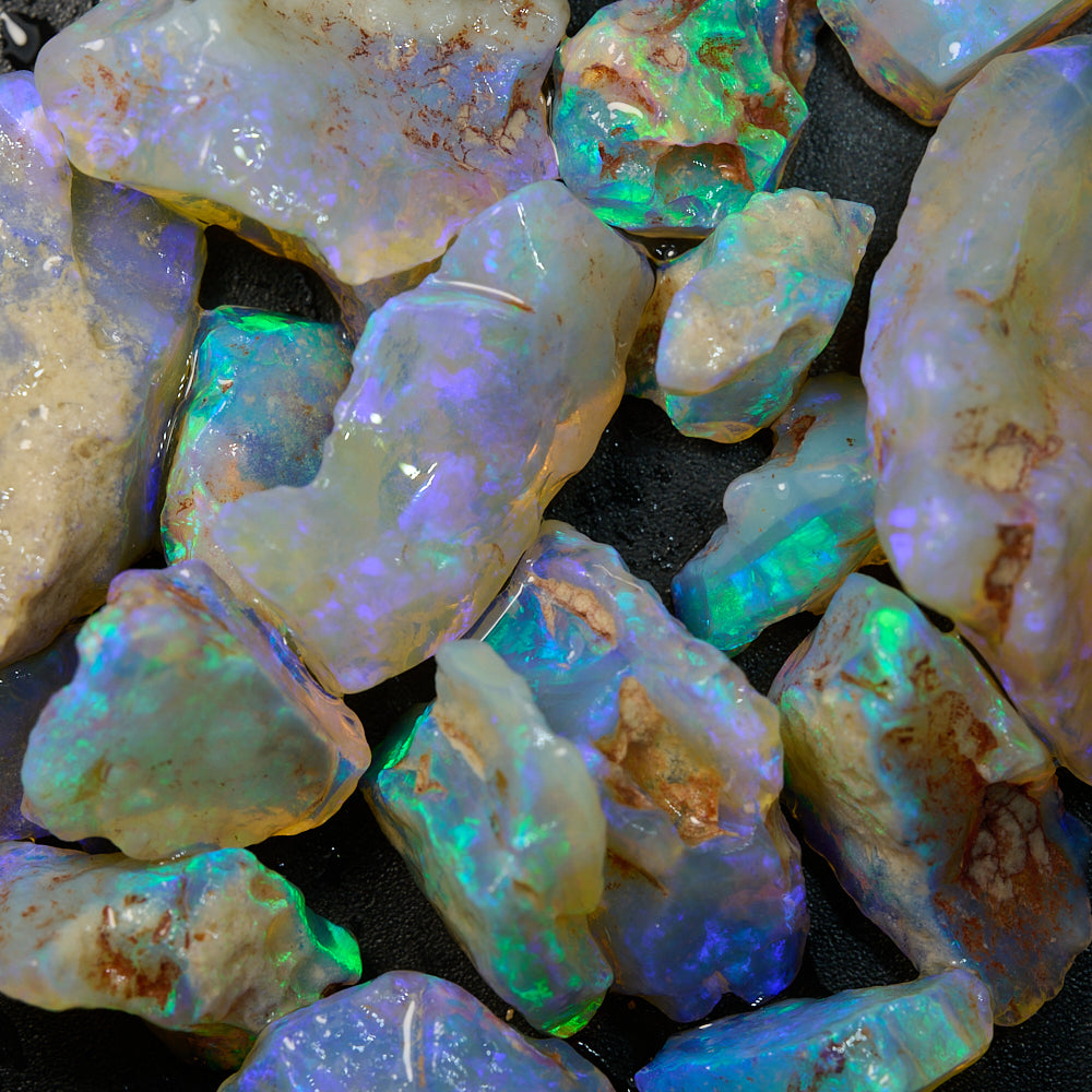 158 cts Rough Opal Parcel Lightning Ridge for Inlay 20Pcs