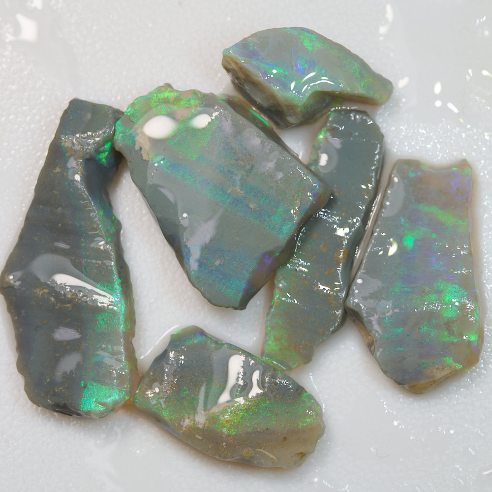 58.23 cts Rough Opal Parcel  Lightning Ridge &#39;&#39;Vartical Seam &#39;&#39;