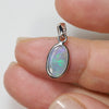 0.78 g Lightning Ridge Solid Opal Pendant Silver L 21.2 mm