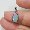 0.78 g Lightning Ridge Solid Opal Pendant Silver L 21.2 mm