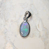 0.78 g Lightning Ridge Solid Opal Pendant Silver L 21.2 mm