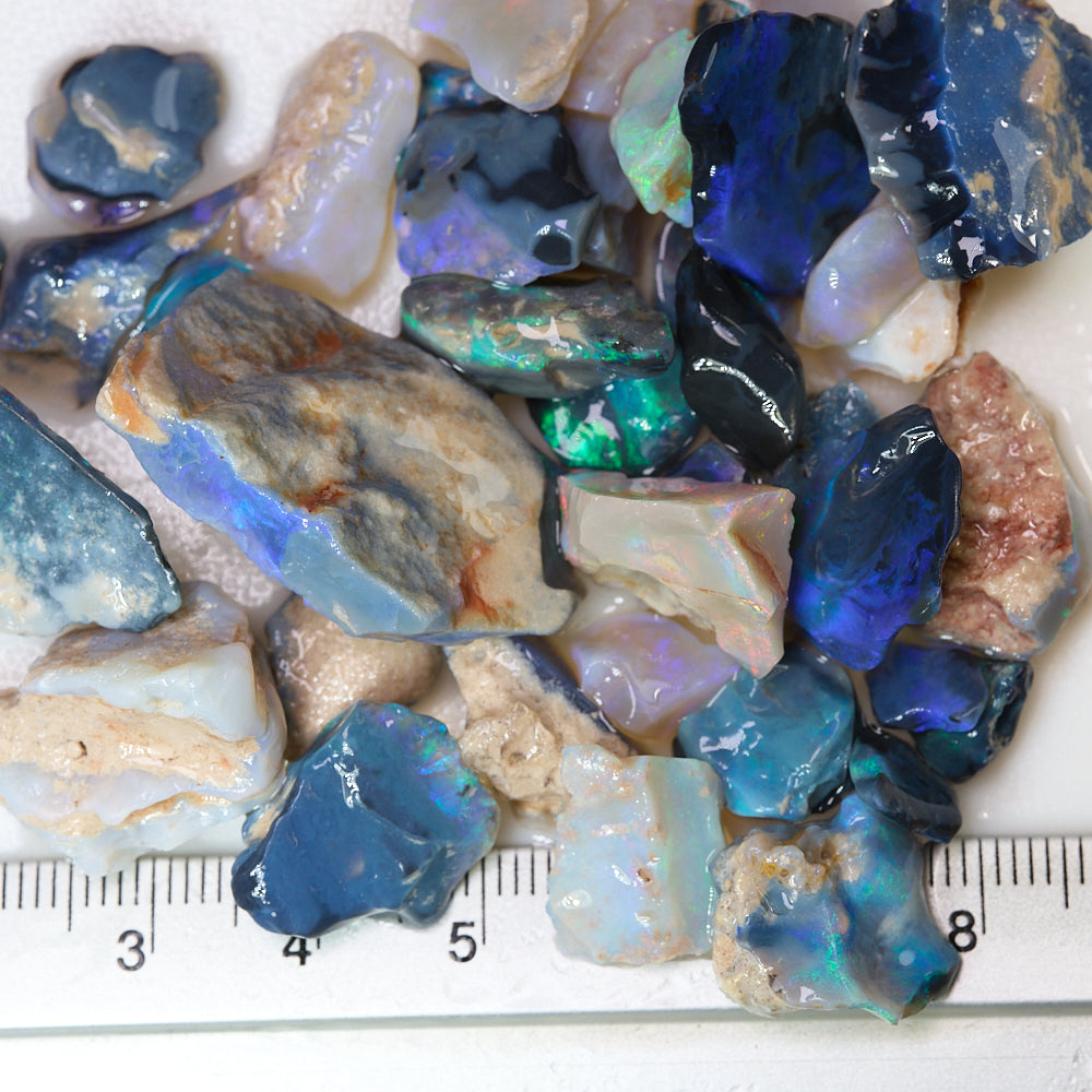 179.9 cts Black Rough Opal Parcel Lightning Ridge Potch &amp; Colour CMR