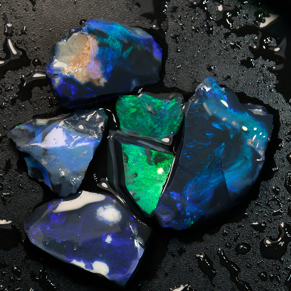 42 cts Rough Black Opal Parcel Lightning Ridge Rubs CMR