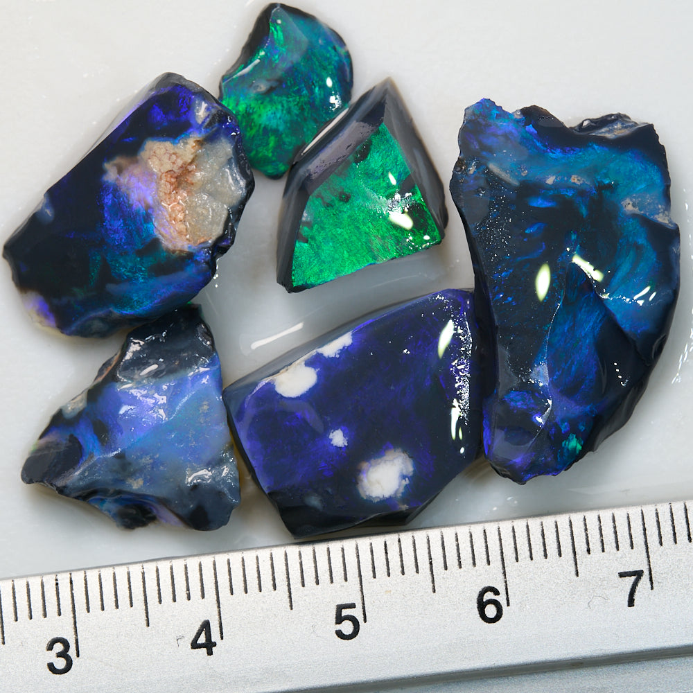 42 cts Rough Black Opal Parcel Lightning Ridge Rubs CMR