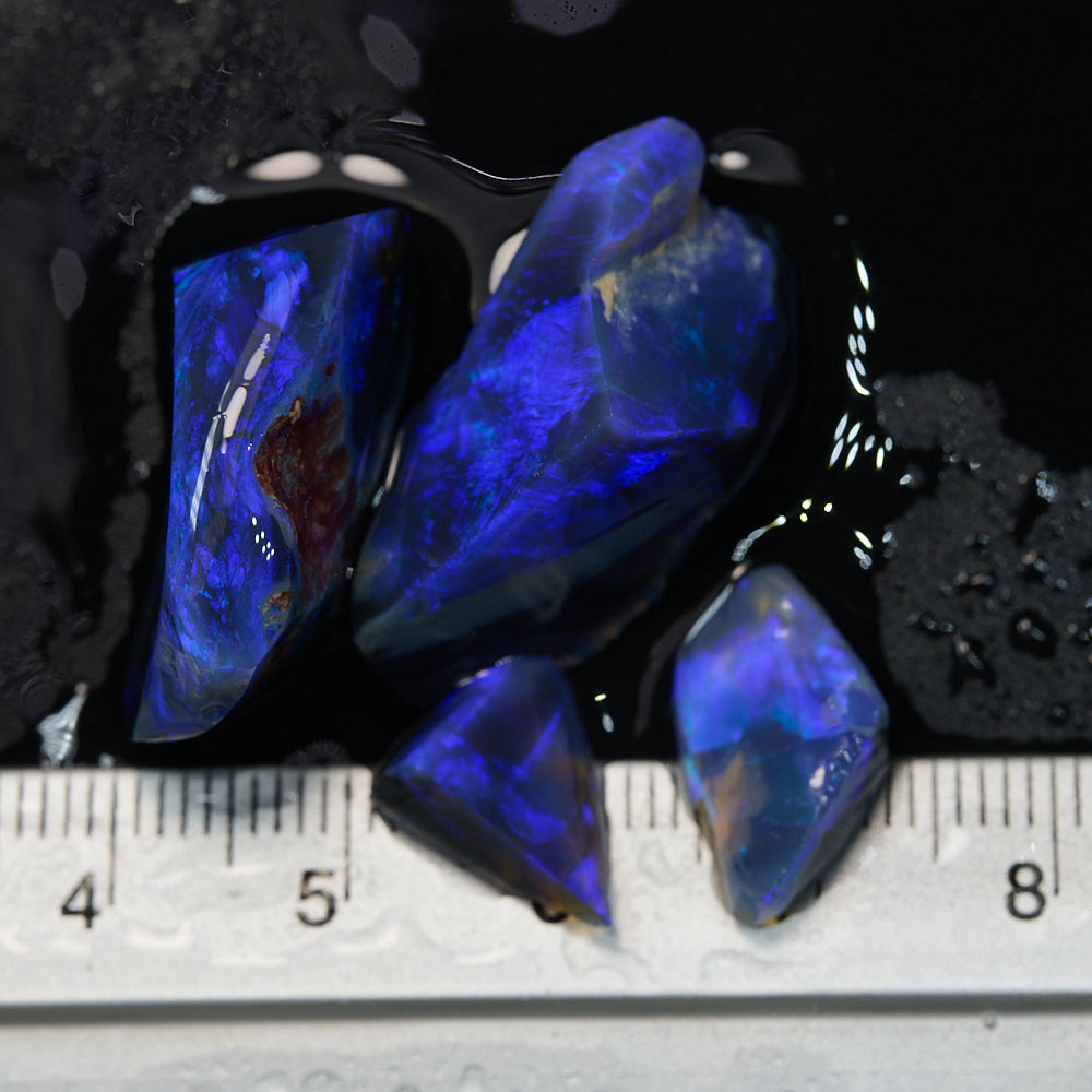 42 cts Rough Black Opal Parcel Lightning Ridge-Electric Blue