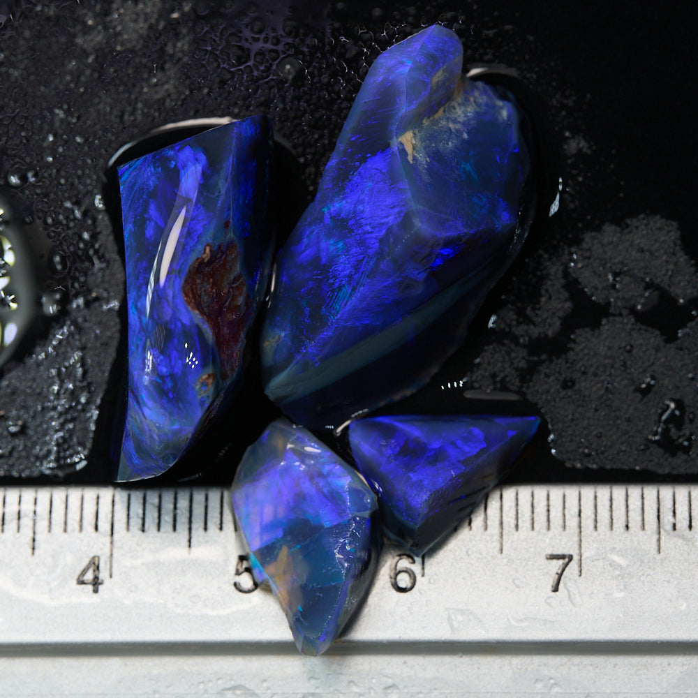 42 cts Rough Black Opal Parcel Lightning Ridge-Electric Blue