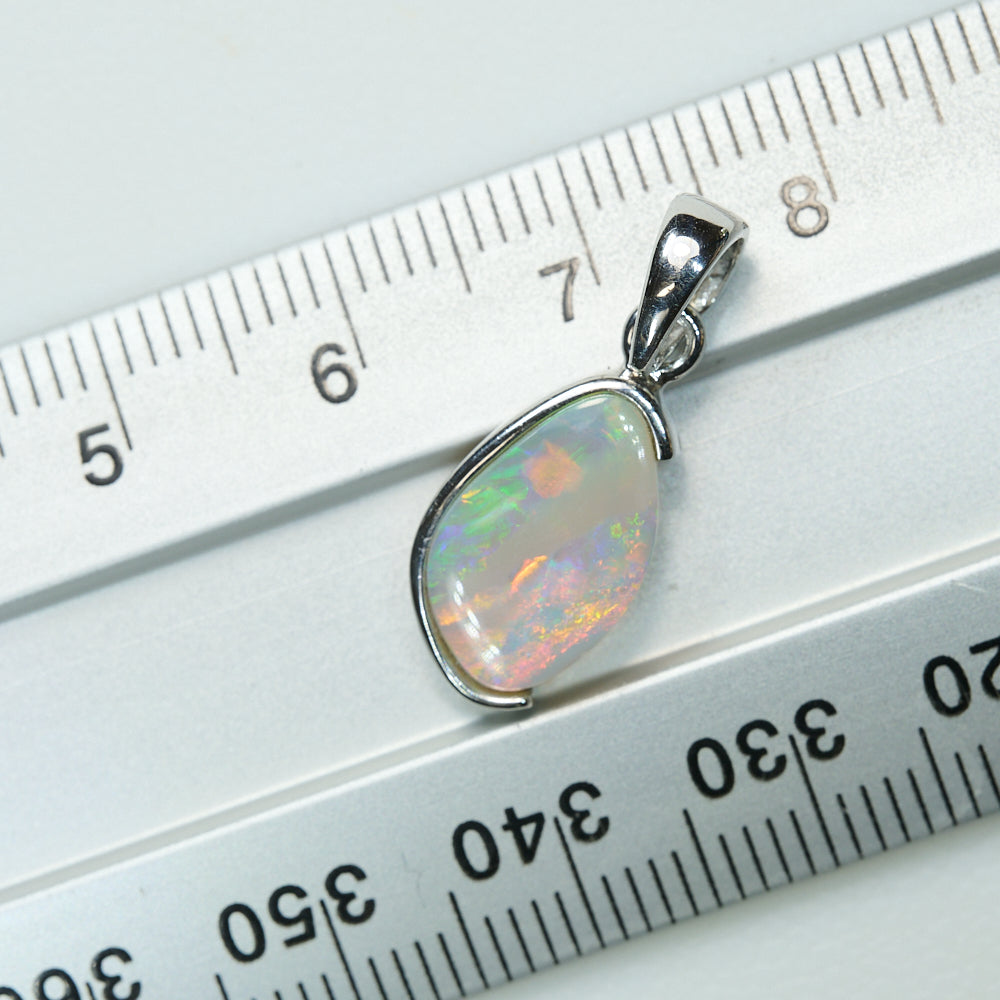 1.32 g Lightning Ridge Solid Opal Pendant Silver L22.1 mm