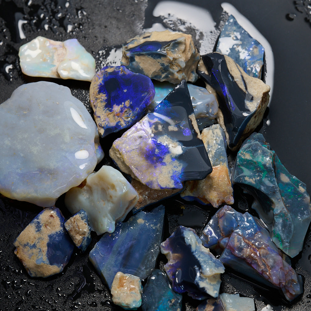 rough black opal parcel