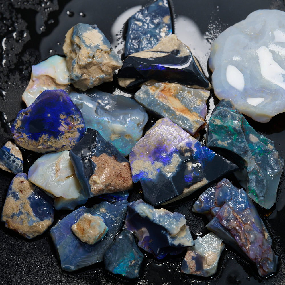 rough black opal 