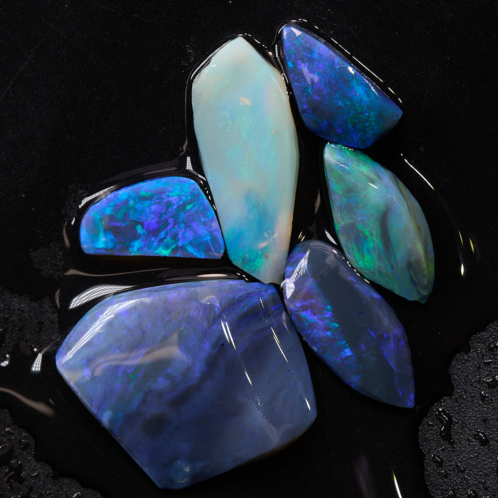 Lightning Ridge rough opal rubs parcel with colour Australian opal lapidary stones