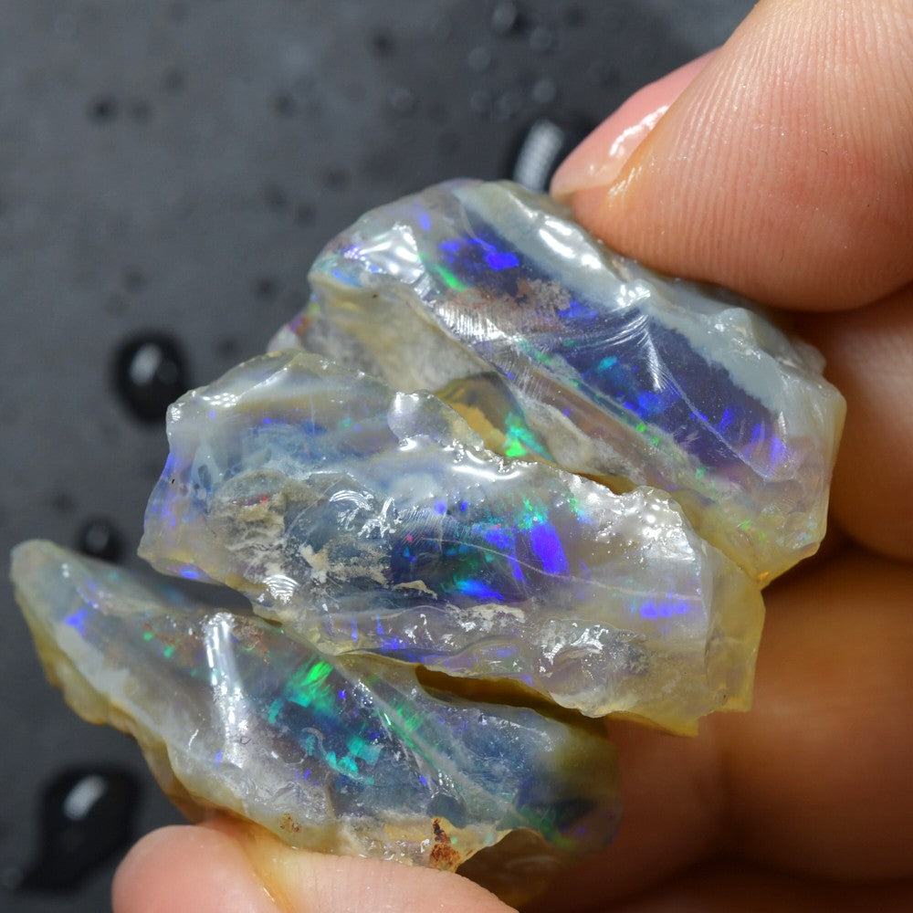 Natural Jelly Opal Rough Parcel Lightning Ridge – High Quality Transparent Opal with Vibrant Color Potential