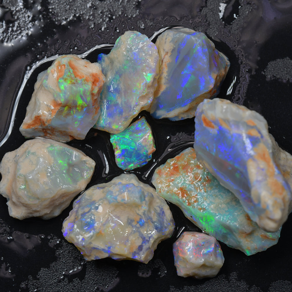 Natural black opal rough from Lightning Ridge