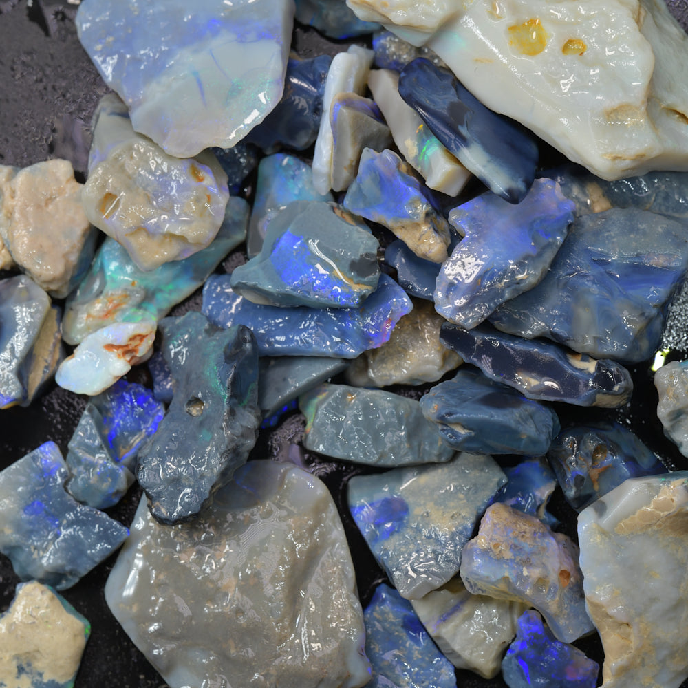 380 cts Rough Black Opal Parcel Lightning Ridge Potch and Colour