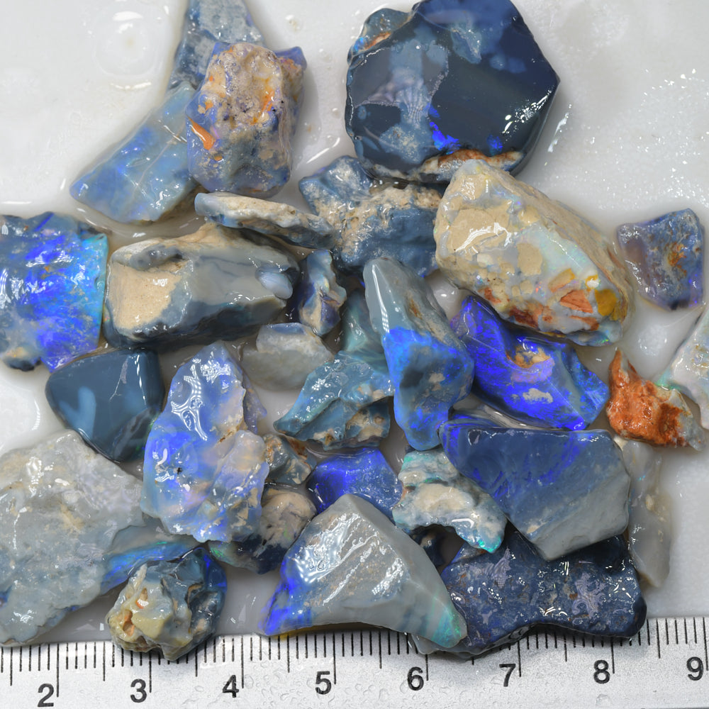 228 cts Rough Black Opal Parcel Lightning Ridge Potch and Colour